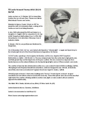 A preview of a PDF biography for Thomas, Leslie Howard